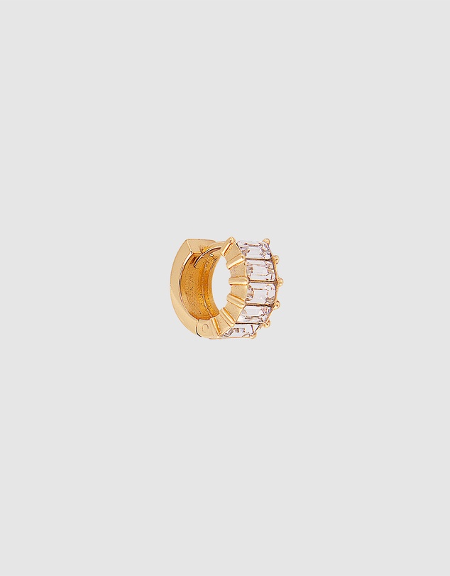 FAIRLEY - White Crystal Baguette Huggies