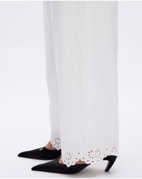 Minima Esenciales - Zinnia Cotton Embroidered Scallop Hem Pants