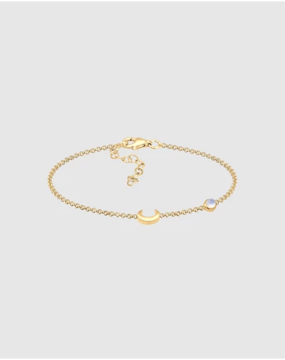 Elli Jewelry - Moonstone Bracelet in Gold-Plated 925 Silver