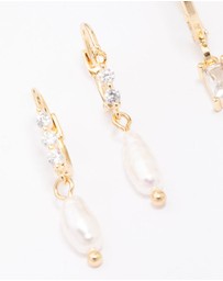 Lovisa - Gold Plated Baguette & Pearl Earring Pack