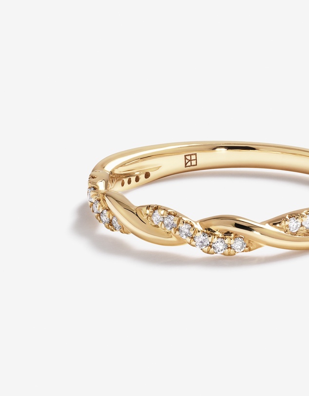Michael Hill - 0.11 Carat TW Diamond Twist Wedding Ring in 14kt Yellow Gold