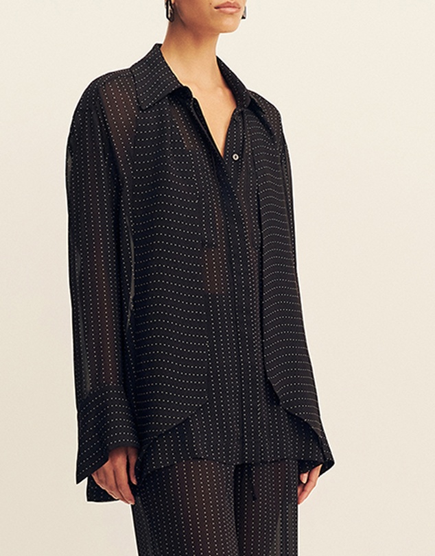 Shona Joy - Irving Polka Dot Sheer Shirt