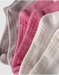 High Heel Jungle - Varsity Premium Cotton Pilates Yoga Grip Socks - 3 Pack