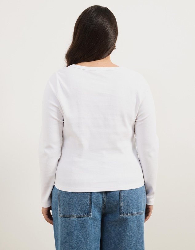 Atmos&Here Curvy - Organic Cotton Rib Scoop Neck Top