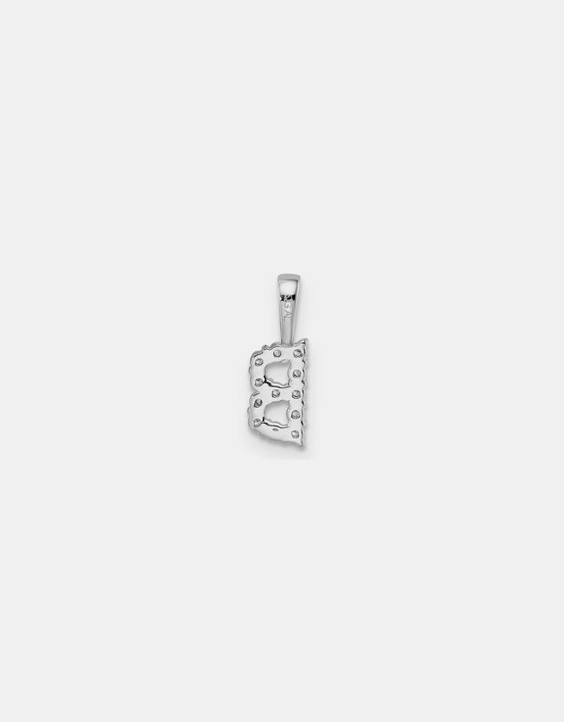 Zoe Olivia - 9K White Gold Lab Grown Diamond Initial B Pendant