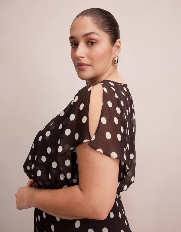 Forever New Curve - Dalton Curve Flutter Sleeves Midi Dress