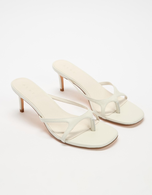 AERE - Dahlia Leather Kitten Heels