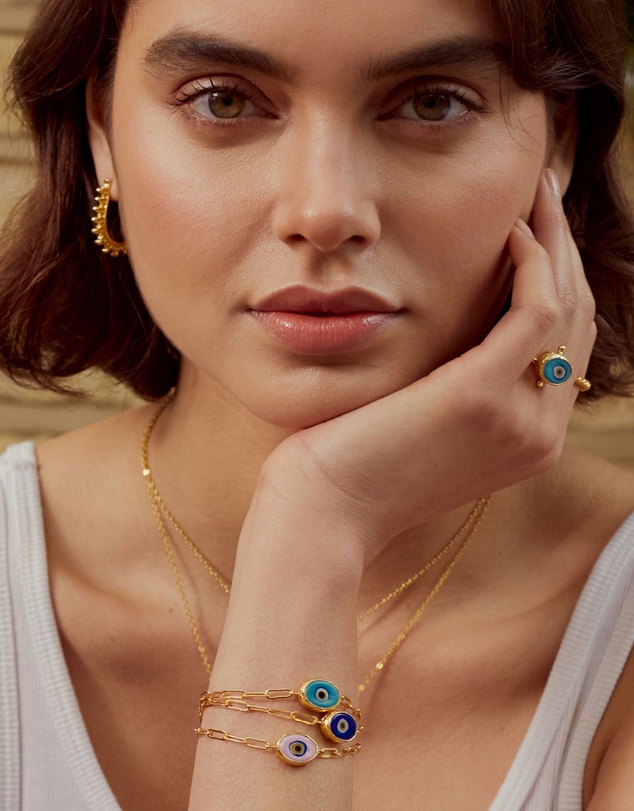Ottoman Hands - Alara Navy Evil Eye Bracelet