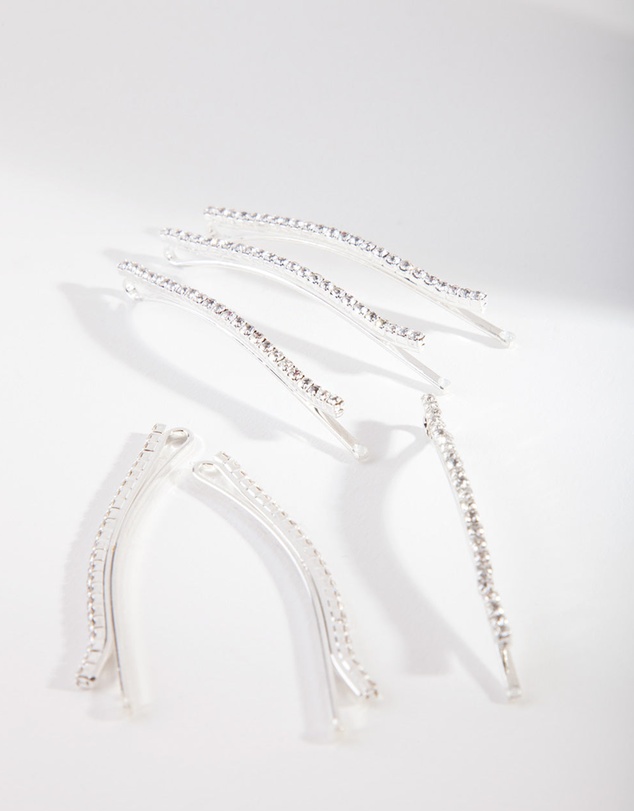 Lovisa - Silver Mini Crystal Pin 6-Pack