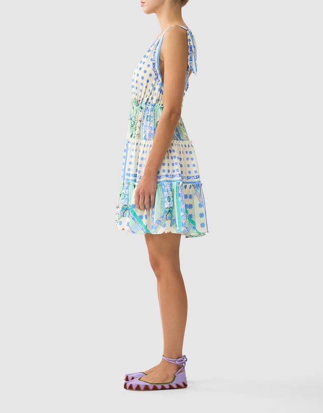Camilla - Tiered Short Dress With Shoulder Ties