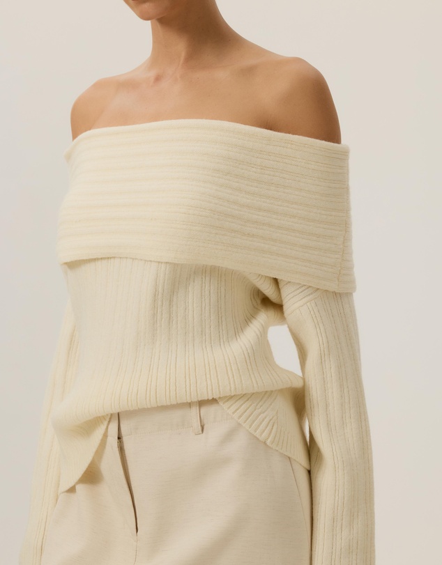 Tussah - Elena Ribbed Off The Shoulder Jumper