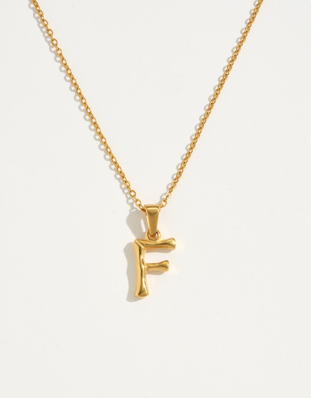 Reliquia Jewellery - F Initial Gold Charm Necklace