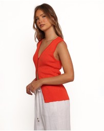 Petal & Pup - Parma Knit Vest Top - Blood Orange