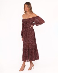 Petal & Pup - Keziah Long Sleeve Maxi Dress - Burgundy Paisley