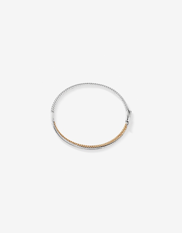Michael Hill - Double twist bangle with .32 Carat TW Diamonds in Sterling Silver and 10kt Yellow Gold