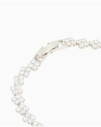 Lovisa - Silver Cubic Zirconia Rectangular Tennis Bracelet