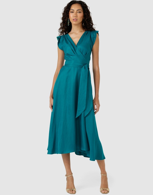 SACHA DRAKE - Xenia Wrap Dress In Peacock
