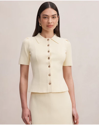 Forever New - Esther Button Knitted Top