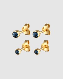 Elli Jewelry - Earrings Set with Circle Crystals 925 Sterling Silver Gold-plated