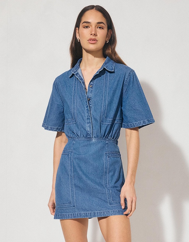 MON RENN - Indigo Denim Mini Dress