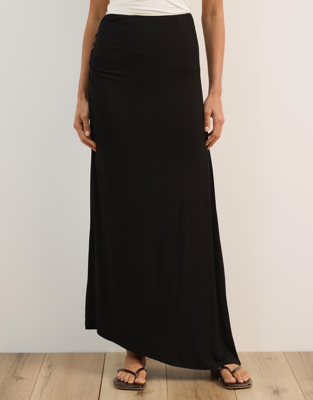 Atmos&Here - Tara Jersey Maxi Skirt with Gathers