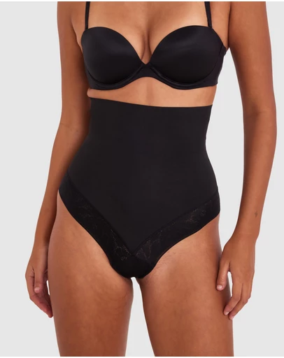 Bras N Things - Luxe Solutions Control High Waisted V String - Black
