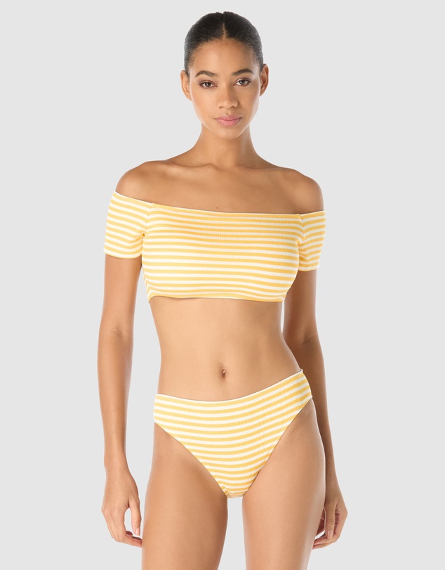 Michael Kors - St. Tropez Stripe High Cut Bikini Bottom