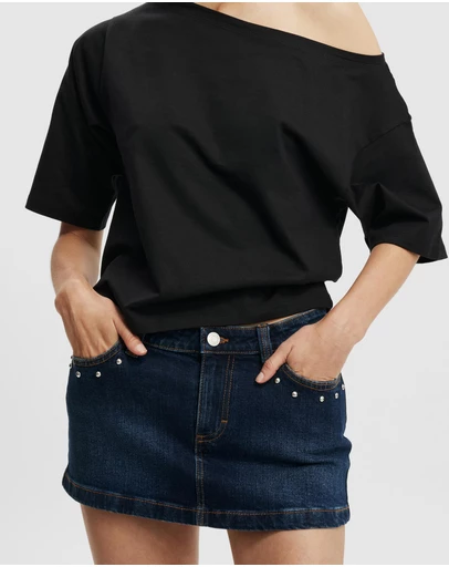 Cotton On - Micro Low Denim Skirt