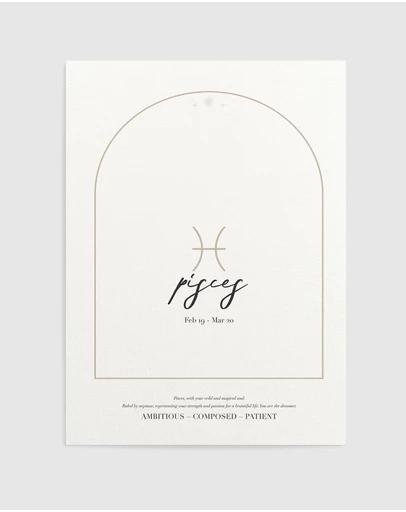 Olive et Oriel - Pisces Zodiac Art Print