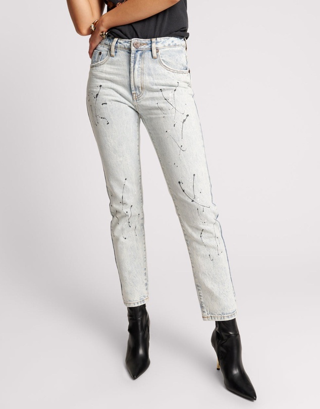 ONE TEASPOON - Florence Painted High Waist Awesome Baggies Straight Leg Jeans