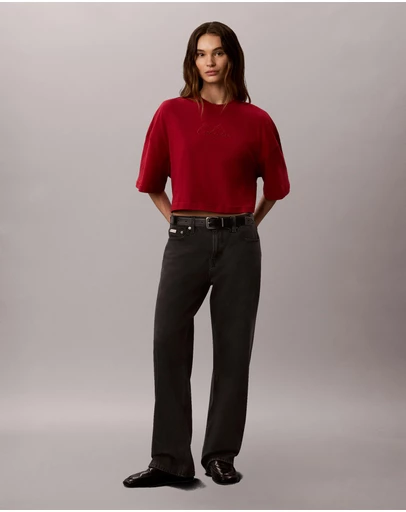 Calvin Klein Jeans - Boxy Crop Script Logo Tee