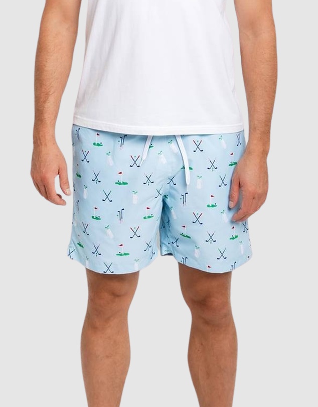 Sant And Abel - Men's Golf Blue Swim Shorts