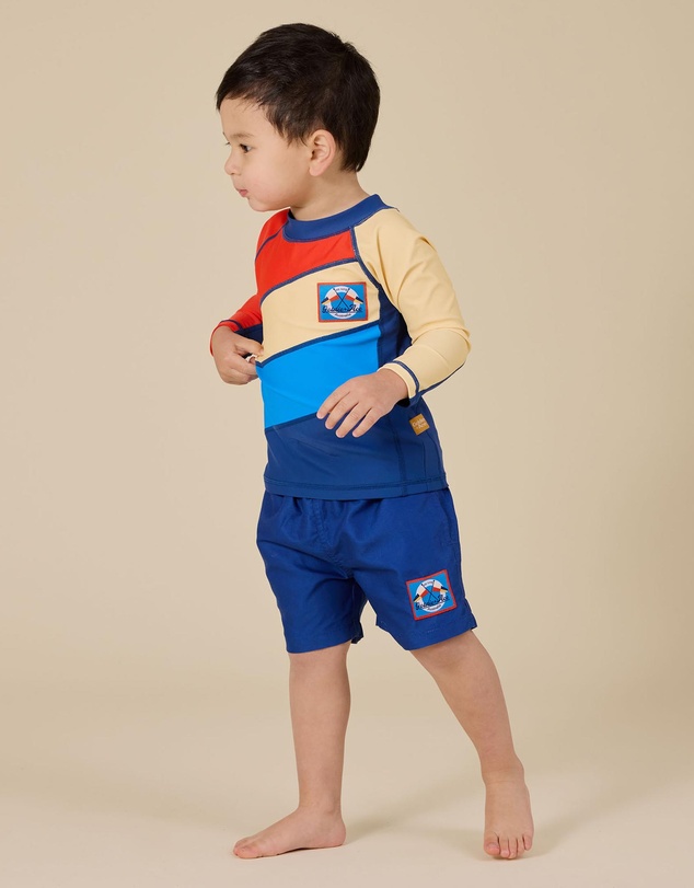 Goldie + Ace - Nautical Flag Board Shorts - Babies-Kids