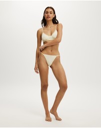 Cotton On Body - Cotton Pointelle Bralette/Tanga G String Set