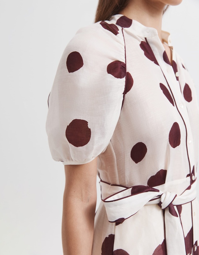SABA - Dolcetto Silk Linen Midi Dress