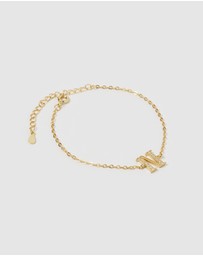 Izoa - Crystal Letter N Bracelet