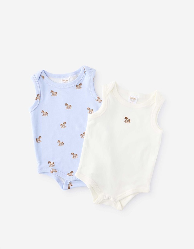 Cotton On Kids - Organic 2Pk Singlet Bubbysuit