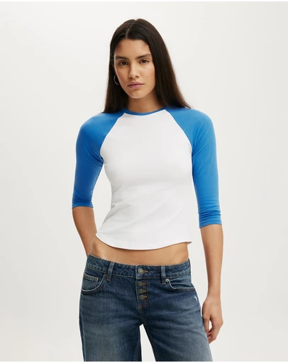 Cotton On - 90S Baby Raglan 3/4 Tee