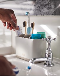 Joseph Joseph - EasyStore™ Large Toothbrush Caddy with Matt Finish (Ecru)