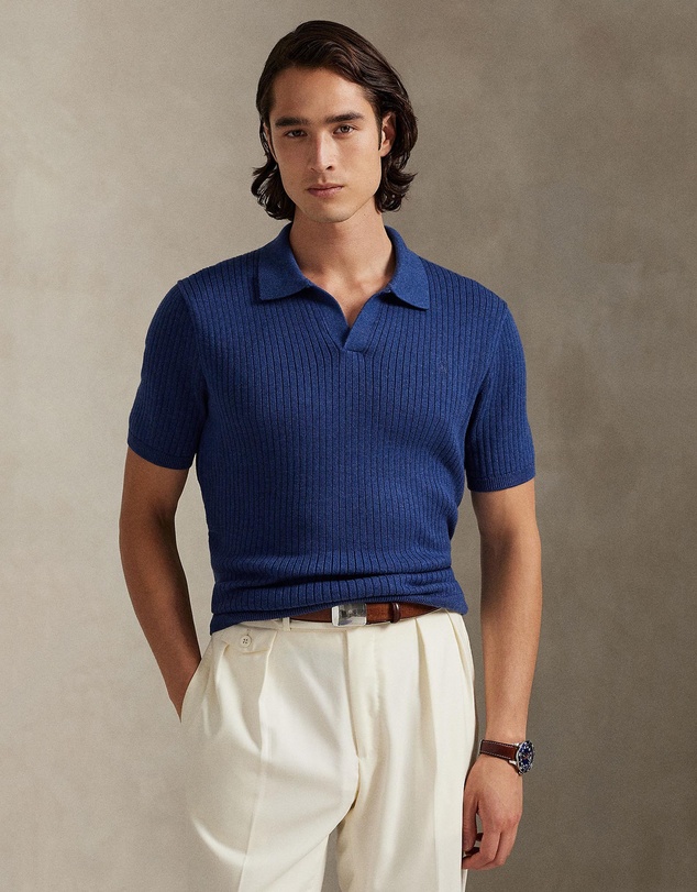 Polo Ralph Lauren - Rib-Knit Cotton Johnny-Collar Sweater