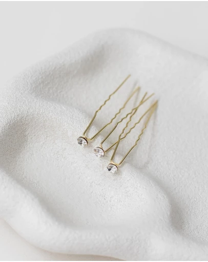 The White Collection - Aria - 6mm Crystal Bridal Hair Pin Trio
