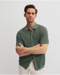 Country Road - Short Sleeve Cotton Linen Knit Shirt