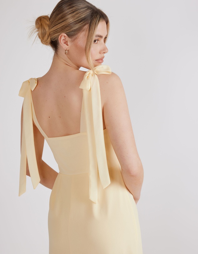 Six Stories - Bow Tie Shoulder Chiffon Bridesmaid Dress