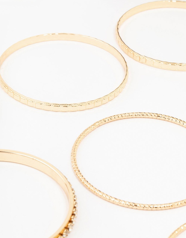 Lovisa - Gold Bangle Bracelets 12-Pack