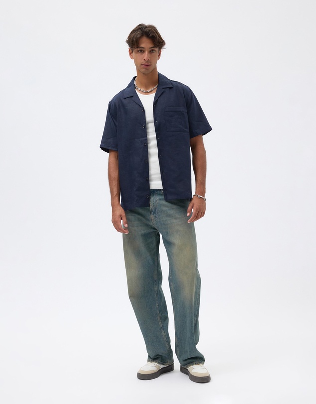 AERE - Kian Linen Camp Collar Shirt