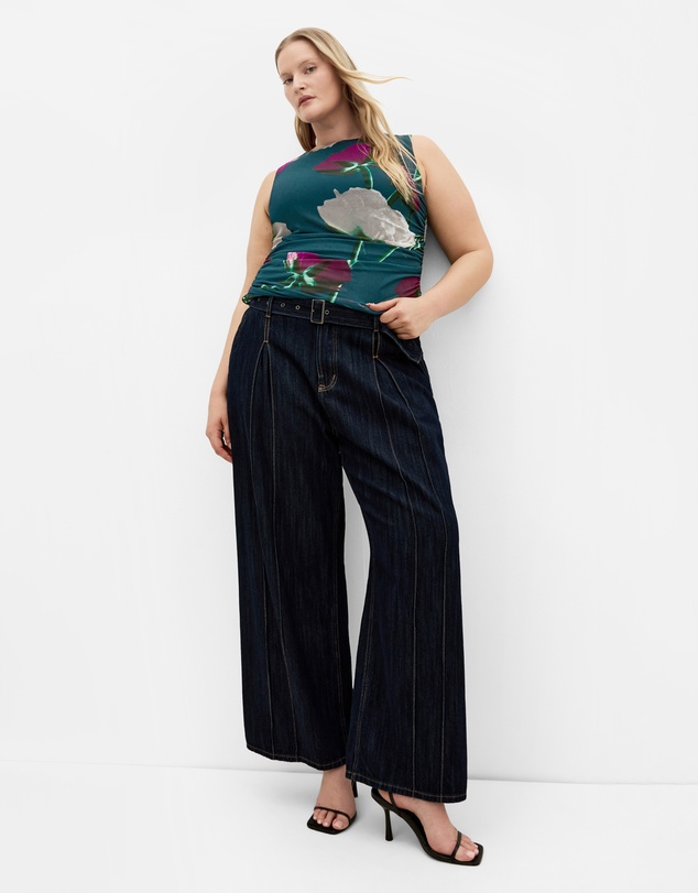 City Chic - Lidia Ruched Print Top