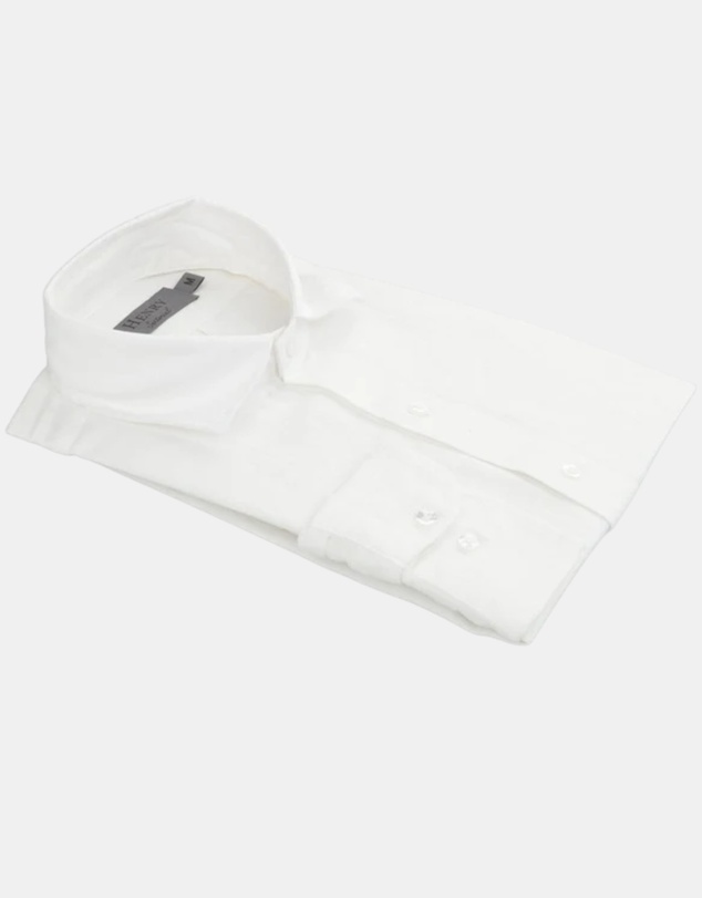 Henry Bucks - HENRY SARTORIAL Linen Classic Fit Shirt WHITE