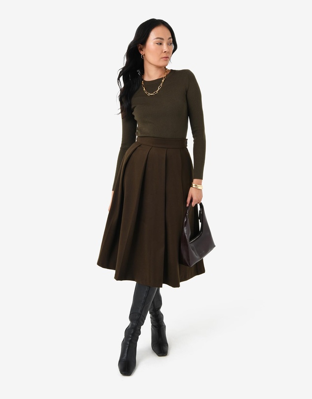 Forcast - Ryan Pleated Midi Skirt