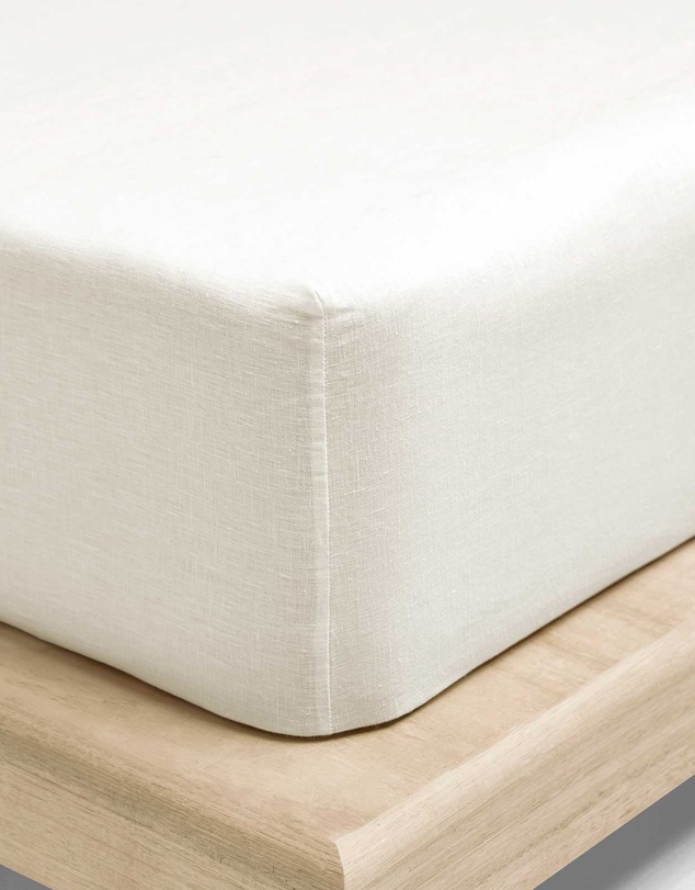 Aura Home - Evie Stonewash Organic Cotton Sheet Set in Cloud White