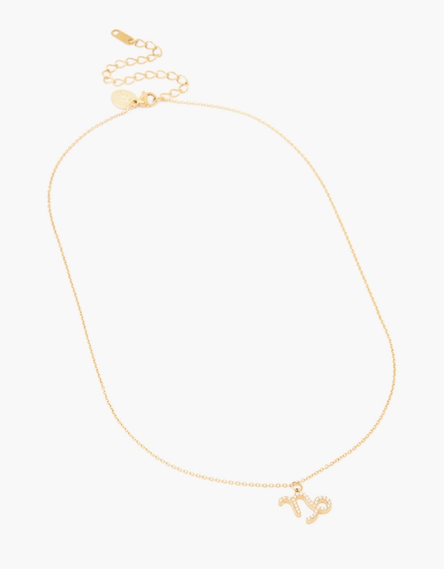Lovisa - Waterproof Gold Plated Stainless Steel Cubic Zirconia Capricorn Zodiac Sign Necklace